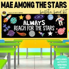 Mae Among the Starts Bulletin Board Kit by Tales of Patty Pepper Mae Among The Stars, Star Bulletin Boards, Mae Jemison, Stars Classroom, Classroom Planning, Comprehension Skills, School Plan, Theme Days, Writing Crafts