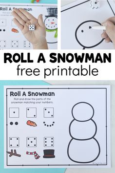 roll a snowman free printable game for kids