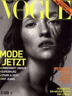 a woman with freckled hair on the cover of a magazine