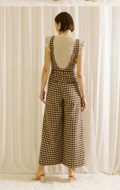 Fall High-waisted Houndstooth Pants, Pink Houndstooth Jumpsuit, Classic Houndstooth Pattern Bottoms, Summer High-waist Houndstooth Bottoms, Casual High-waisted Houndstooth Pants, Palazzo Jumpsuit, Casual Professional, Artist Aesthetic, Style Steal