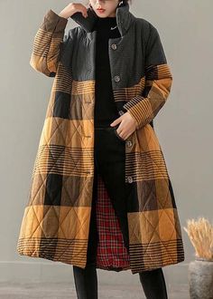 Sophia Dress, Winter Overcoat, Quilted Clothes, Plus Size Winter, Cape Coat, Yellow Plaid, Glamour Fashion, Casual Coat, Cycling Outfit