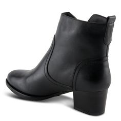 Sping Step Style: NAZCA Timeless elegance in an ankle boot for the contemporary women on the go. Step into style and comfort with these short-heeled booties, meticulously designed with a snap button and functional outside zipper for a touch of unique flair, offering the perfect height along with comfortable support for all-day wear. Upper: Leather Lining: Microsuede Insole: Synthetic Leather Outsole: TPR (Thermoplastic Rubber) Closure: Zipper Heel Height: 2" Shaft Height: 5 1/2" Circumference: 9 1/2" Features: - HIGH QUALITY LEATHER: Crafted in leathers with a rich finish for a classic look and softness for all day comfort. - DISTINCTIVE DETAILS: Gold tone snap button and functional outside zipper elevates the look to sophistication. - MUST-HAVE: The perfect heel height for everyday wear a Perfect Heels, Spring Step Shoes, Zipper Heels, Boots High, Heeled Ankle Boots, Synthetic Leather, High Quality Leather, Snap Button, Classic Looks