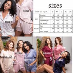 💗SUPER FAST SHIPPING/FREE DOMESTIC SHIPPING ON ALL ORDERS OVER $35 We combine shipping prices on multiple items purchased and ship viaFast Priority USPS mail 💗 HIGHEST QUALITY Stretchy Spandex Mix softest fabric 💗Our personalized Pajamas are perfect gift for your bridesmaid party! 💗You can choose to purchase PJs only or personalized 💗 MIX & MATCH as many colors 💗Sizes💗 Small - Length - 84 cm/Bust-104 cm/Shoulder - 40,5 cm/Sleeve Length - 47,5 cm Medium - Length 86 cm/Bust-106 cm/Shoul Solid Color Home Sets, Solid Short Sleeve Bedtime Sets, Summer Bedtime Solid Color Sets, Solid Color Summer Bedtime Sets, Solid Color Short Sleeve Matching Set, Pink V-neck Pajama Party Set, Pink V-neck Sets For Pajama Party, Soft Cotton Pajamas, Silk Bridesmaid Robes