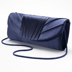 Untuck the shoulder strap to carry this bag hands free. Details:  3 1/2H x 8 3/4W x1 1/4D Drop down length: 18 Magnetic snap closure Shoulder strap Interior: slip pocket Fabric Style no. V91017  Size: One Size. Color: Blue. Gender: female. Age Group: adult. Pattern: Solid. Rose Clutch, Blair Waldorf Style, Bridal Clutch, Womens Handbags, Big Bag, Jessica Mcclintock, Yellow Gold Jewelry, Blair Waldorf, Gunne Sax