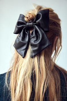 LEATHER BOW HAIR CLIP Bow Hair Clip, Cargo Shirts, Blouse Jeans, Leather Bow, Cardigan Sweater Dress, Blouse Pants, Leather Shirt, Leather Bows, Bow Hair