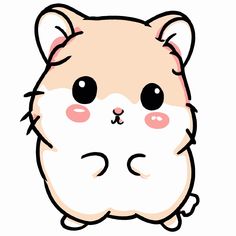 a cartoon hamster with big eyes sitting down