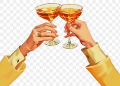 two people toasting with wine glasses in their hands, transparent background png clipart