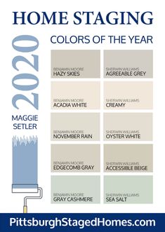 the color scheme for home staging colors of the year, including grays and white