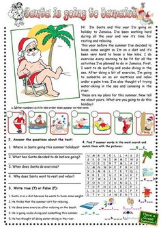 santa clause worksheet with pictures and words to help students learn how to read