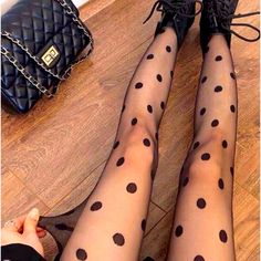 Pair Women's Polka Dot Sheer Black Black / One-Size Cheap Casual Black Hosiery, Casual Black Stockings At Cheap Price, One Black One White Sock, Long Black Cat Socks, Polka Dot Tulle Socks, Black Polka Dot Tights, Sheer Polka Dot Socks, Pokadot Leggings, Millie Core