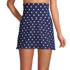 Whether you're swimming laps or lounging poolside, you're sure to love this women's Lands' End swim skirt. Whether you're swimming laps or lounging poolside, you're sure to love this women's Lands' End swim skirt. Chlorine Resistant UPF 50 sun protection Thigh minimizer Attached swim brief LinedFIT & SIZING 13-in. approximate length Elastic waistband Ultra high rise sits above the natural waist Medium-ImpactFABRIC & CARE Skirt & briefs: nylon spandex Hand wash Imported Size: 18. Colo Summer Swim Skirt With Pockets, Summer Beach Swim Skirt With Pockets, Polka Dot Skirted Bottoms For Summer, Casual Short Swim Skirt For Pool, Beach Fitted Skort With Pockets, Summer Polka Dot Skirted Bottoms, Casual Skirted Skort For Poolside, Casual Skirted Swimwear, Casual Polka Dot Swimwear For Spring