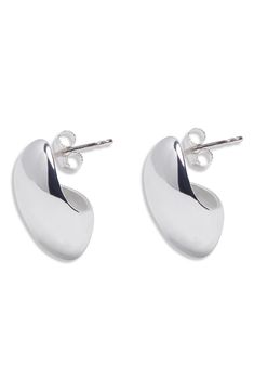 Accessorize in statement-making style with this these large oval-shaped studs crafted from polished sterling silver. 3/4" drop, 1/2" width Post back Sterling silver Imported Oval Stud Earrings, Rollerball Perfume, Makeup Bronzer, Makeup Gift, Beauty Sale, Fragrance Design, Fabric Gift Bags, Keep Jewelry, Fragrances Perfume