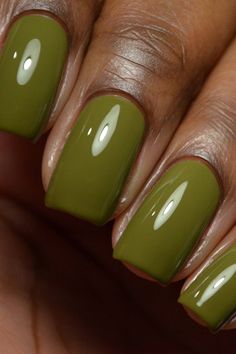 Wall St is a rich olive green creme nail polish. This creme polishes feature a smooth, high quality formula for ease of use and long lasting wear. Opaque in 2-3 Coats Wide Brush With 100% PCR Cap Non-Toxic Formula Vegan and Cruelty Free Dark Skin Nail Polish, Olive Nails, Cirque Colors, Green Nail Polish, Nail Polish Brands, Toenail Polish, Best Nail Polish, Nail Photos, Nail Ring