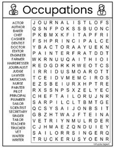 the word search is shown in black and white, with words that appear to be written on