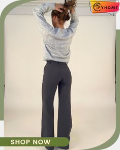 Casual and Stylish General Pants Trousers Outfit, Icelandic Sweaters, Wide Trousers, Jumper Shirt, Pantalon Large, Wide Pants, Wide Legs, Accessories Jacket, Belleza Natural