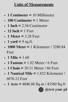 an image of a table with numbers and times for different types of measurements on it