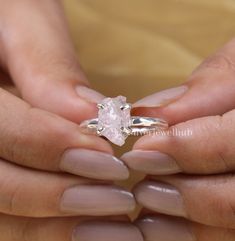 Raw Rose Quartz Ring, 925 Sterling Silver Ring, January Birthstone, Rough Gemstone Ring, Handmade Jewelry, Minimalist Ring, Gift for Her Gemstone Name - Rose Quartz  Stone Quality - AAA Ring Weight - 3.55 gm Stone Shape - As shown in the picture Ring Size - All Ring Size Available  * You Will Get The Same Product As Shown In The Picture. We serve complete 925 sterling silver Jewelry and genuine properties of the stone. The products are dispatched from the small business from USA. Product Quality Wedding Rings With Raw Stone In Sterling Silver, Sterling Silver Wedding Rings With Raw Stone, Minimalist Sterling Silver Rose Gold Crystal Ring, Minimalist Rose Gold Sterling Silver Crystal Ring, Raw Stone Crystal Promise Ring In Sterling Silver, Raw Rose Quartz Ring, Rough Gemstone Ring, Picture Ring, Raw Rose Quartz