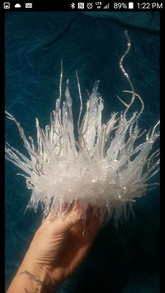 Ice fairy queen crown made out of hot glue Ice Dragon Costume Diy, Ice Queen Costume Diy Winter Fairy, Ice Crown Diy, Ice Headpiece, Ice Queen Costume Diy, Ice Fairy Costume, Snow Fairy Costume, Fairy Queen Crown, Ice Queen Crown