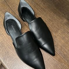 Brand New Never Worn. (No Box) Send Me An Offer! Chic Black Slip-ons With Removable Insole, Black Pointed Toe Slip-ons For Work, Chic Leather Slip-on Shoes With Pointed Toe, Chic Leather Shoes With Pointed Toe Slip-on, Chic Slip-on Leather Shoes With Pointed Toe, Chic Slip-on Pointed Toe Leather Shoes, Fall Office Slip-ons With Pointed Toe, Casual Pointed Toe Flats For Business In Fall, Black Pointed Toe Leather Shoes For Spring