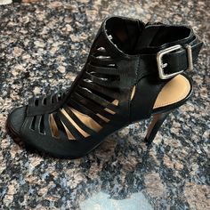 Black Soft Leather Strappy Heels With Ankle Straps, 4 Inch Heels , Never Worn , Really Nice Heels 4 Inch, Antonio Melani, 4 Inch Heels, Heels Shoes, Ankle Straps, Strappy Heels, High Heel Shoes, New Black, Shoes Women Heels