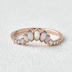 Natural Marquoise Opal Band Ring - Felicegals Gold Wedding Band Women, Opal Band Ring, Vintage Opal Engagement Ring, Opal Wedding Band, Gold Wedding Bands Women, Rose Gold Wedding Band, Wedding Band Women, October Birthstone Rings, Opal Wedding