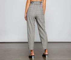 Stun like the chic fashionista you are with fab pants! The pants feature a high-rise waist. a belt with an O-ring buckle. belt loops. slant pockets. a plaid print. and a straight leg with a tapered hem. Complete look with a white top and mules.Fit & Features High rise waist Belt with O-ring buckle. belt loops Slant pockets Plaid print Straight leg. tapered hem Form hugging fit. runs true to size Chic Fashionista, Cardigan Sweater Coat, Chic Sweaters, Plaid Pants, Buckle Belt, Plaid Print, Sweater Coats, The Chic, White Top