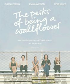 the perks of being a wallflower movie poster with four people sitting on a bench