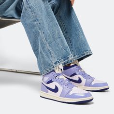 New Without Box Size: 7.5 Color: Sky J Lt Purple/Sky J Purple-Barely Grap The Women's Air Jordan 1 Mid Se Model From The Brand Jordan Which Is Part Of The Fa2023 Collection, Is Now Available At Svd. Details Ventilation Holes Textile And Synthetic Upper Lacing System Textile Lining Rubber Outsole Padded Heel Padded Collar Air Jordan 1 Mid Se, Nike Air Jordan 1 Mid, Womens Air Jordans, Purple Sky, Nike Air Jordan 1, Air Jordan 1 Mid, Jordan 1 Mid, Air Jordan 1, Nike Air Jordan