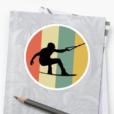 a sticker with a skier on it