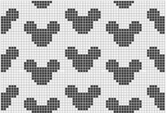 a cross stitch pattern with black hearts