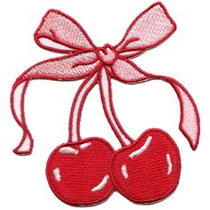 two cherries tied together with a bow