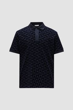 A contemporary interpretation of a menswear staple, this polo shirt is defined by an all-over monogram print. The timeless design is crafted from breathable cotton piquet. Luxury Blue Collared Polo Shirt, Luxury Blue Polo Shirt With Embroidered Logo, Luxury Short Sleeve Polo Shirt With Logo Patch, Luxury Collared Men's T-shirt, Luxury Navy Polo Shirt, Luxury Black Polo Collar T-shirt, Moncler T Shirt, Monogram Prints, Online Store