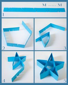 step by step instructions on how to make an origami star out of paper