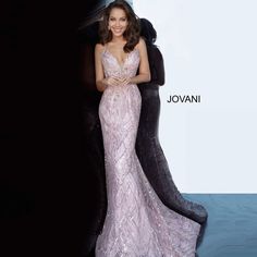 This Jovani 02245 Pink Formal Dress Is Styled In Floral Embroidered Glitter Mesh, With Spaghetti Straps Edging The Sheer Inset Plunging Neckline And Open Back. A Beaded Waistband Accents This Fit And Flare Prom Gown, Ending In A Sweep Train. Color: Pink Size: 10 New With Tags, No Alterations Plunging Neckline Prom Dress, Pink Beaded Dress, Jovani Prom, Prom Dresses Jovani, Pink Formal Dresses, Prom Dress Styles, Jovani Dresses, Prom Designs, Designer Prom Dresses