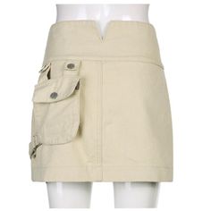 High Waist Cotton Cargo Skirt For Streetwear, Trendy Fitted Khaki Cargo Skirt, Y2k Style Mini Cargo Skirt For Spring, Spring Y2k Mini Cargo Skirt, High Waist Fitted Khaki Cargo Skirt, Fitted High Waist Khaki Cargo Skirt, Fitted Cargo Skirt For Summer Streetwear, Trendy Summer Skirt With Cargo Pockets, Y2k Mini Cargo Skirt For Spring