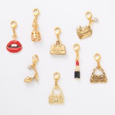 You look fabulous! Charms for everyone who love a red lip and a designer bag 😎 Priced per charm. *Use code CHARMY for 15% off any 3 or more charms! Elegant Everyday Bag Charm With Logo, Logo Charm Bag For Everyday Use, Trendy Charms With Removable Details, Gold Bag Charm With Charms For Everyday Use, Gold Logo Charm Bag Charm, Elegant Gold Bag With Logo Charm, Trendy Removable Charms For Everyday, Everyday Bag Charm With Lobster Clasp, Trendy Everyday Jewelry With Charms