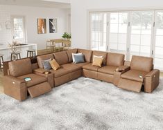 a large sectional couch in a living room