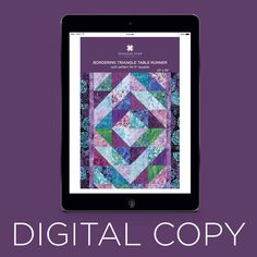 an ipad with the text digital copy on it and a photo of a purple background