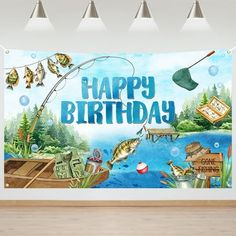 This gone fishing birthday backdrop uses blue and green as theme color, which can add natural fresh atmosphere for your birthday party. It's suitable for both indoor and outdoor use, you can use this gone fishing banner to decorate an indoor birthday party, or hang it with stands in the garden, grass or any place you like. This fishing birthday backdrop measures 70.8 x 43.3 inch, large enough to decorate a birthday party. It's made of flag cloth, soft, lightweight and reusable. If you have any q Fishing Theme Birthday, Fishing Birthday, Decoration Photo, Theme Birthday Party, Fishing Theme, Birthday Party Decoration, Gone Fishing, Birthday Backdrop, Photo Background