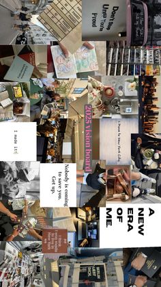 a collage of many different books and papers