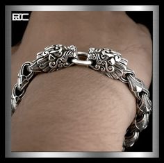 Sterling Silver Biker Tribal Dragon Head Bracelet – Biker Jewelry Club & Sinister Silver Co. Biker Bracelet, Dragon Bracelet, Biker Jewelry, Knife Collection, Dragon Head, Neck Chain, Star Bracelet, Wallet Chain, Chain Link Bracelet