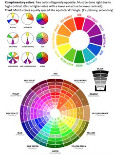 the color wheel is shown with different colors