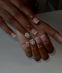 Short Nail Set Pink, Short Nail Sets, Nails Coffin Short, Simple Acrylic Nails, Girly Acrylic Nails