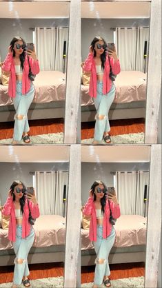 Outfits With Pink Sandals, Buchi Fresa Outfits For School, Back To School Outfits Fresita, Vaquera Outfit Mexican Pink Shirt, Mexican Summer Outfits, Cute Outfits With Sandals, Pink Latina Outfits