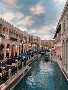 a canal in the middle of a shopping mall