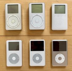 there are four different types of ipods on the table