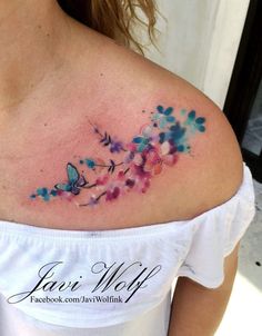 Mastectomy Tattoo, Beautiful Flower Tattoos, Disney Tattoo, Tatuaje A Color, Blossom Tattoo, Wolf Tattoos, Up Tattoos, Baby Tattoos, Tattoos For Daughters