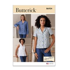 a women's shirt and pants sewing pattern from butterick