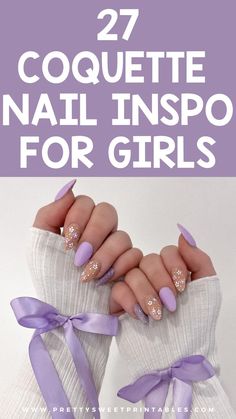 coquette nails designs ideas Coquette Nail Ideas, Bridgerton Nails, Nails Cottagecore, Nail Art Bow, Pink Bow Nails, Princess Nail Designs, Fairy Nail Art, Nails With Bows, Coquette Nail