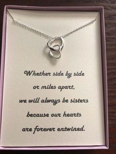 A gift from one sister to another. This inspirational poem will bring a smile to her face. Want this for a friend or another loved one?. No problem. | eBay! Sister Necklace For 2, Inspirational Silver Necklace Gift Idea, Inspirational Silver Necklace Gift, Mother's Day Silver Necklace For Best Friend, Silver Necklace For Best Friend, Mother's Day Gift, Silver Necklace For Mother's Day And Best Friend Gift, Valentine's Day Inspirational Silver Necklaces, Silver Necklace For Best Friend Gift On Valentine's Day, Meaningful Silver Jewelry For Birthday Gift